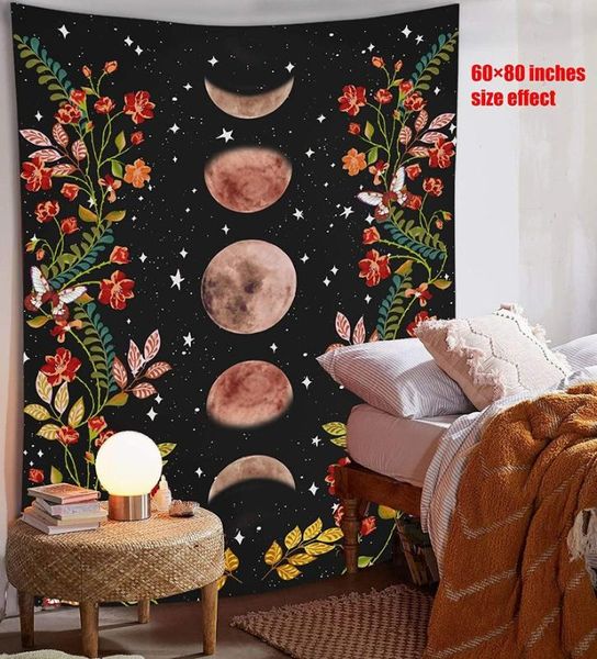 

tapestries tapestry flower wall hanging room starry sky carpet moon art home decoration accessories