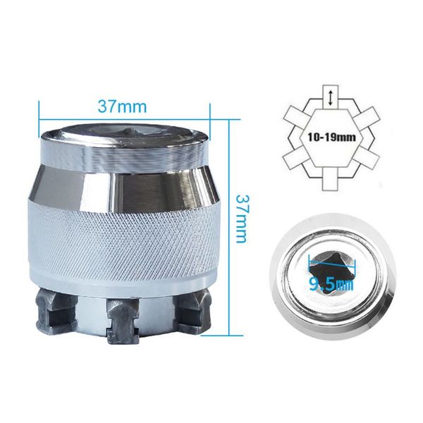 

1pc 3/8 inch drive 10-19 mm adjustable hex universal socket torque ratchet socket adapter wrench head spanner sleeve repair tool