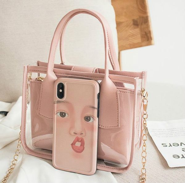 

designer jelly mother-child transparent bag 2020 summer new handbag shoulder bag in stock