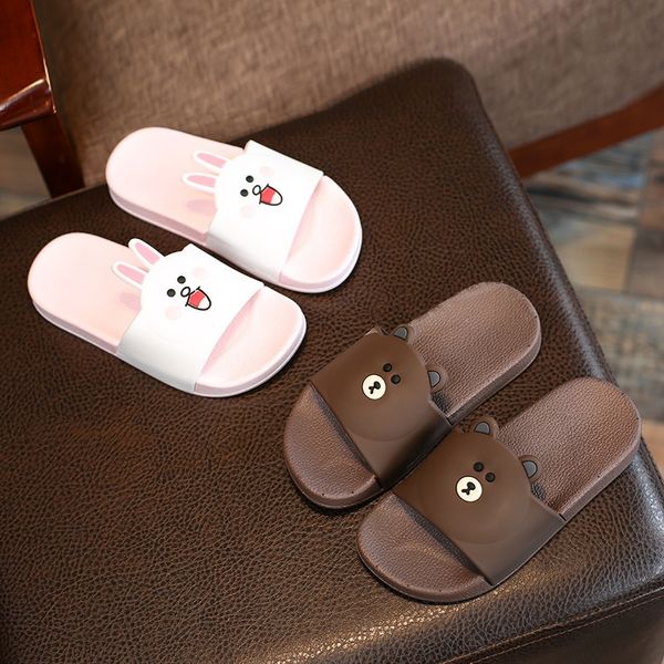 

ekakf медвежонок кролик мультфильм детей обувь детей мужчин и женщин противоскольжения мягкое дно детские тапочки бурый медведь конни раввин, Black;grey