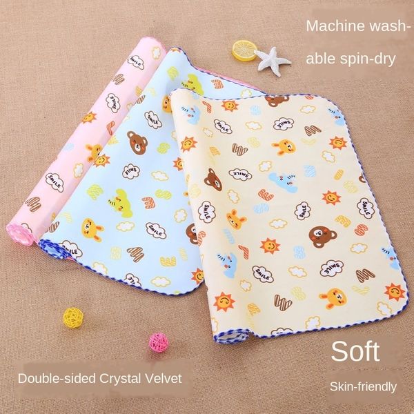 

a0s1c maternal infant products double-sided crystal velvet pad waterproof and breathable baby crystal diaper diaper pad large washable and l