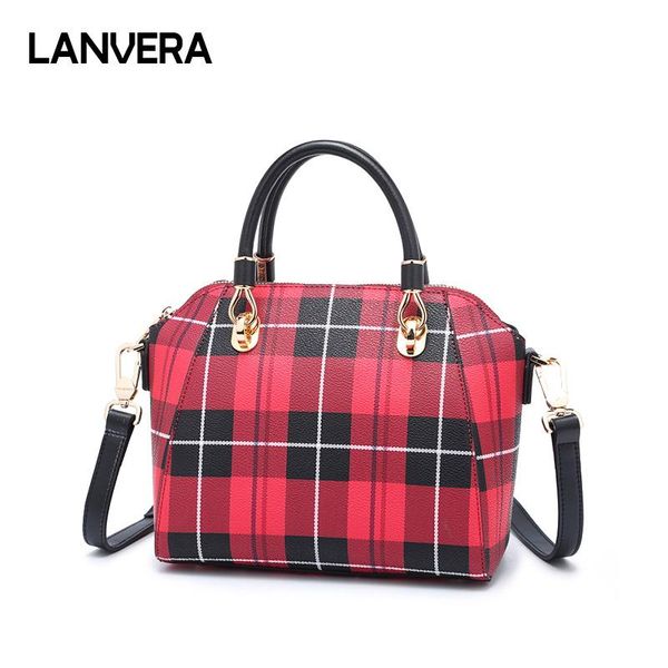 

cosmetic bags ladies designer bag fashion handbag checked messenger shoulder bag tide female bag wild style travel bags l8085