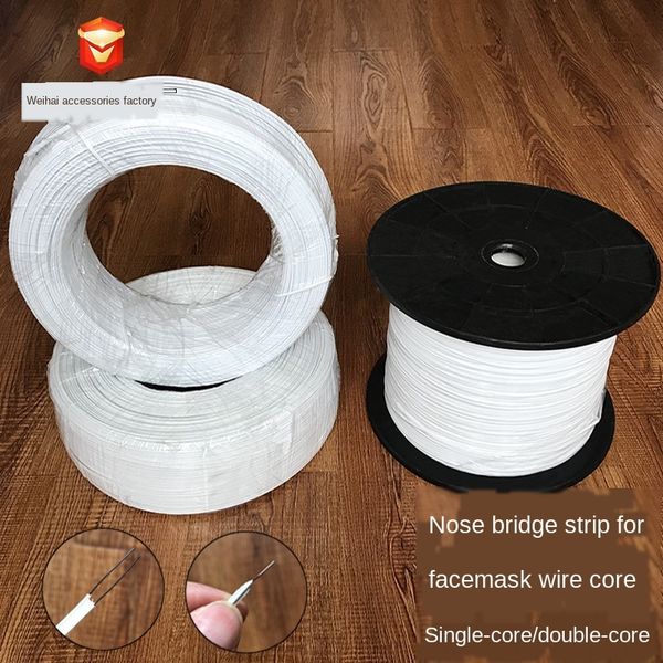 

3-4-5mm single-core bi liang xian huan bao pe dual-core nose galvanized mask mask iron wire nose bridge strip for facemask, Silver