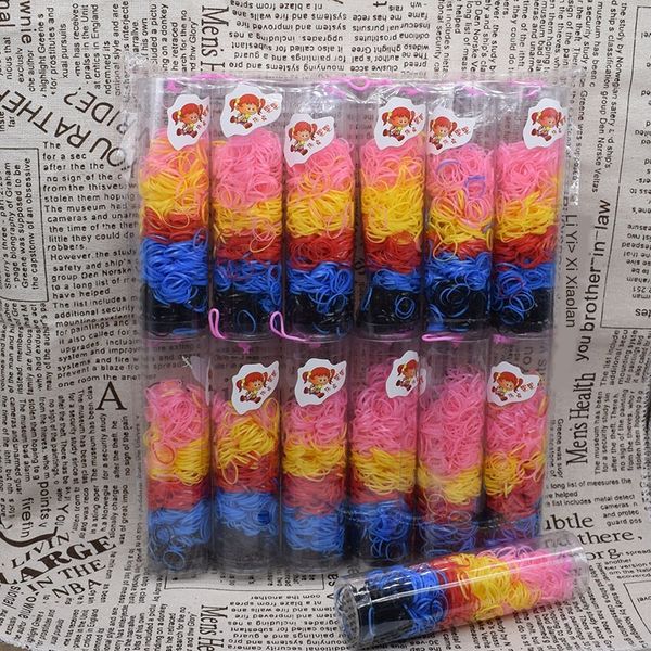 

disposable children's round small candy color barrel high stretch rubber band rubber band rope hair rope hair ring, Slivery;white