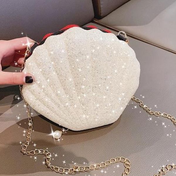 

cute sequins small shell bag shoulder handbags phone money pouch chain crossbody bags for women