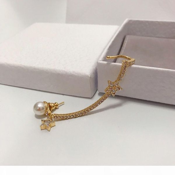 

o new single star pearl full diamond fashion designer earrings luxury designer jewelry women earrings, Golden