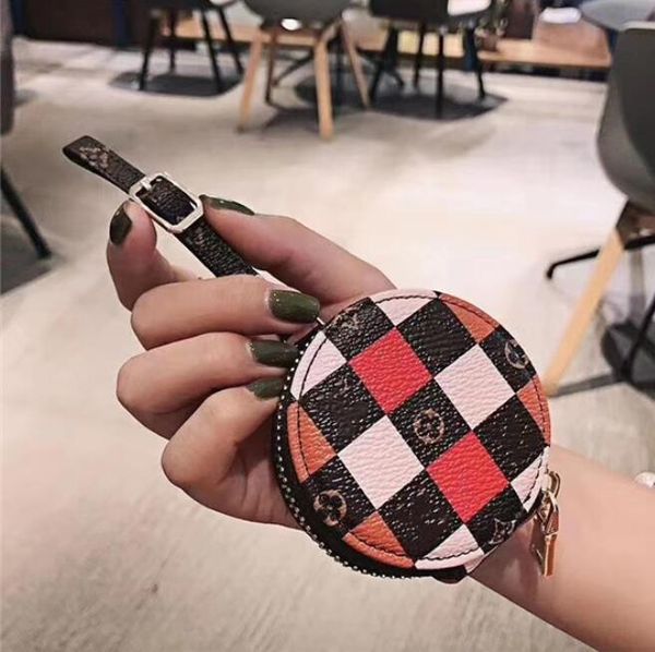

style fashion universal headset pack key chain zero wallet letter flower pattern key chain designer fashion women wallet, Silver