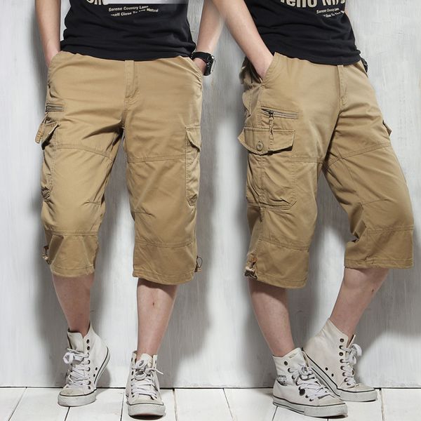 

men's shorts casual pants men sports fashion trousers loose-fit summer thin capris large trunks -45, White;black