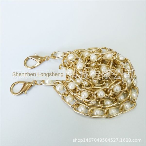 

qiya with the same pearl small and medium bag aluminum chain women's bag pearl chain, Silver