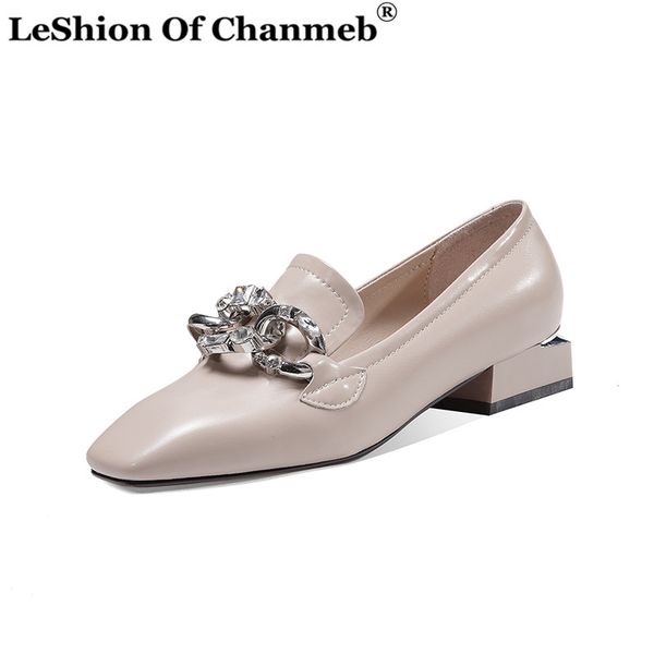 

leisure flats women shoes natural genuine leather flat loafers shoes real leather crystal chain square toe lady size 33-43, Black