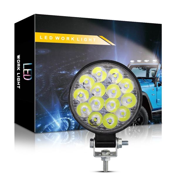 

winsun motorcycle spotlight 42w 6000k 4200lm circular waterproof led work light for off-road suv / boat / 4x4 jeep / truck