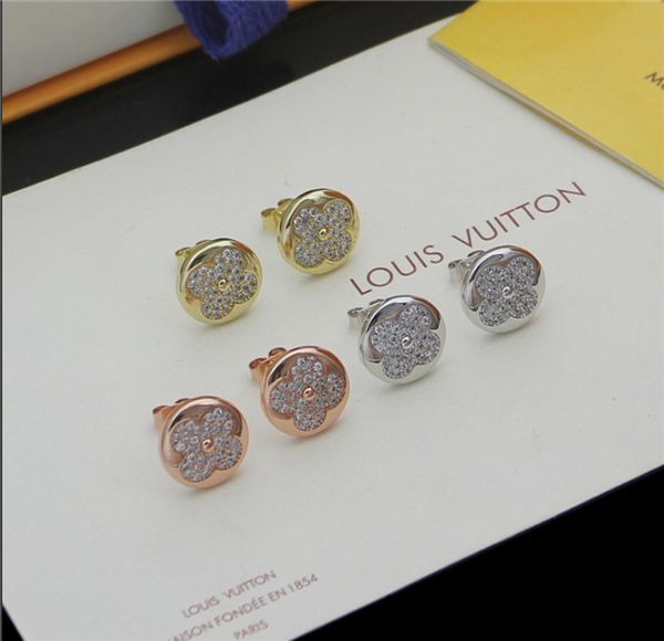 

fashionable rhinestone zirconia stainless steel stud earrings for luxury ladies of charge, White