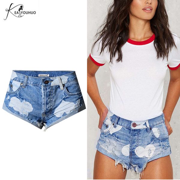 

2020 summer fashion shorts for women ripped jeans tassel women high waist denim shorts pants short feminino trousers femme, Blue