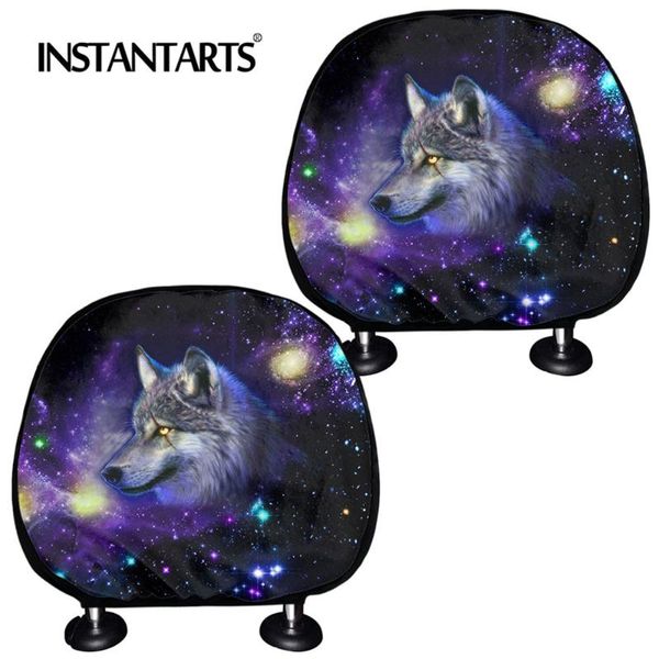 

seat cushions instantarts galaxy wolf fashion design rest cushion cover 2pcs/set universal headrest covers for boy men interior-accessories