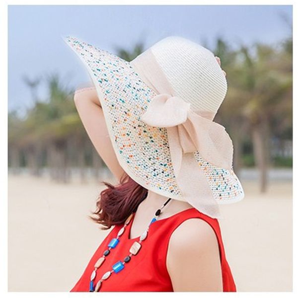 

новый летний стро женщины открытый holiday beach ladies большой широкий брим вс visor panama hat женский chapeu feminino y200619, Blue;gray