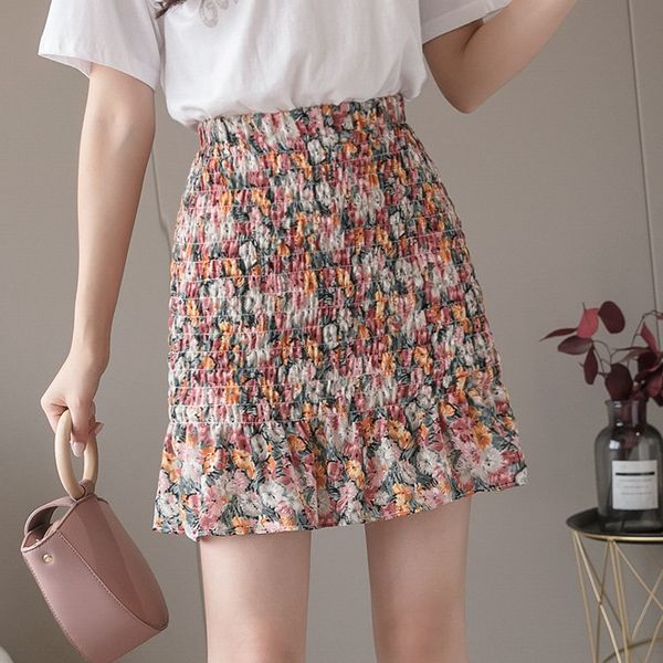 

ixr9h 2020 2020 flower new flower anti-exposure new lin shanshan same style fashion fashion holding flounced high waist floral skirt anti-ex, Black