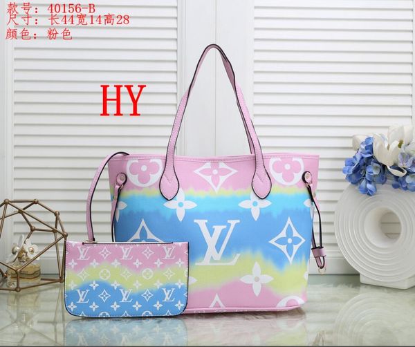 

2020 new shoulder bag leather high-grade color handbag purse ladies high-quality bag handbag 2 piece set mother-bag