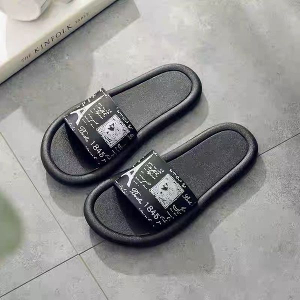 

men summer slippers shoes rome flip flop beach slipper comfortable t-strap open toe slipper y9y070d9, Black