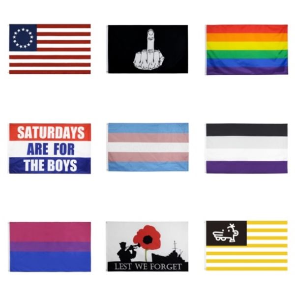 

3*5ft 90*150cm fan flag rainbow flags polyester banners flags polyester colorful flag for decoration 33 design wx9-1685#425