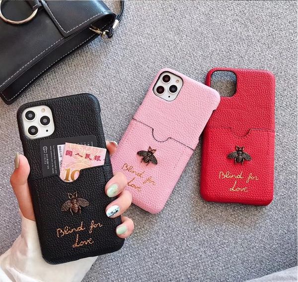 

luxury designer bee card phone cover case for iphone 6 6s 7 8 8plus for iphone x xr xs max for iphone 11 11 pro 11 pro max