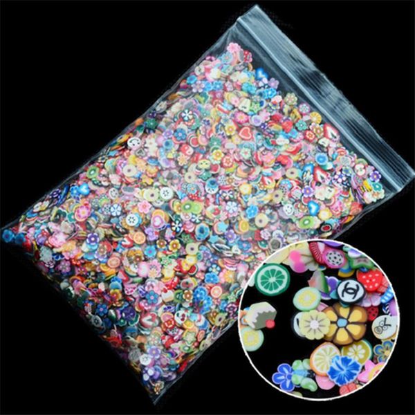 

1000pcs/pack nail art fruit flowers feather diy design fimo cane slices decoration acrylic beauty polymer clay nail sticker tool, Silver;gold
