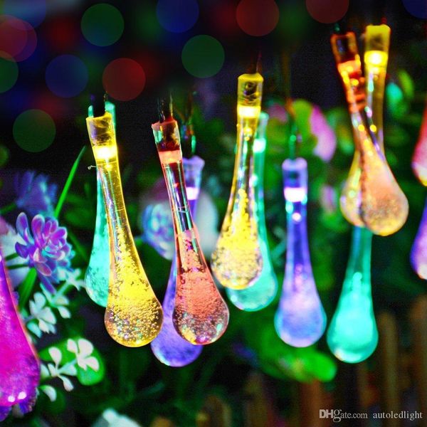 

outdoor 20 led water drop solar string fairy waterproof lights christmas lights solar powered string lights
