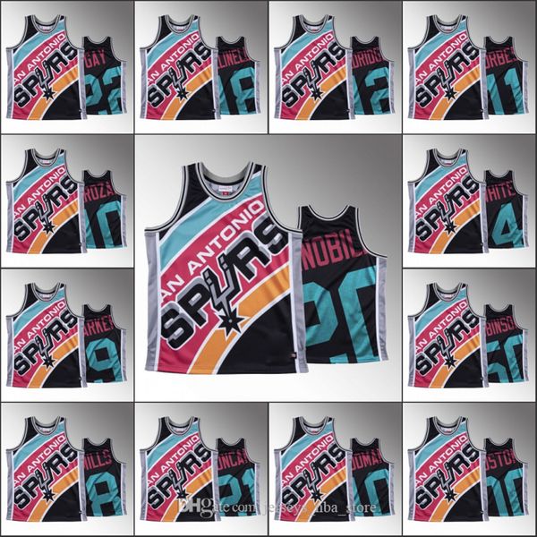 

san antonio spurs men tim duncan dennis rodman lamarcus aldridge patty mills rudy gay big face hwc nba black custom jersey, Black;red