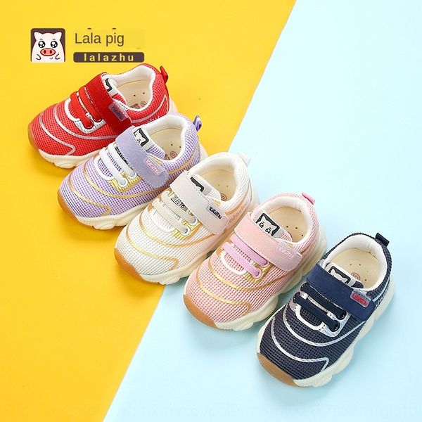 

lala pig 2019 autumn new children's and boys' baby 1-3 years old female children's mesh sports sports shoes breathable shoes, Black