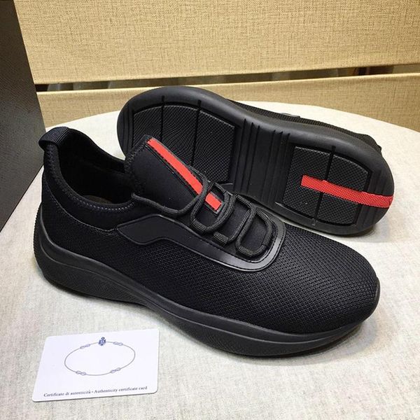 

mesh and neoprene sneakers mens shoes outdoor walking chunky sneakers sports plus size lace -up men casual shoes with origin box, Black