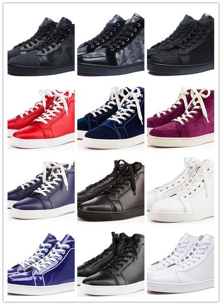 

classic sneakers red bottom shoe low cut studded spikes brand shoes for men and women shoes party wedding crystal leather sneakers, Black