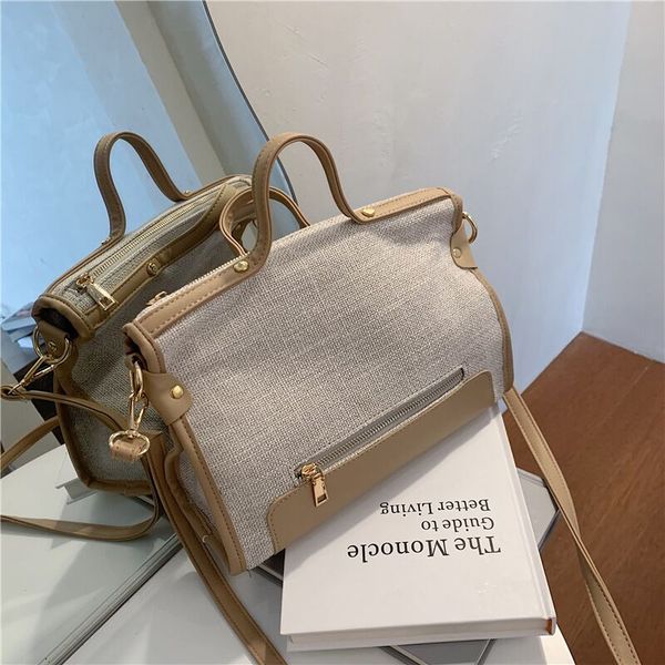 

purse hook 2020 new small fragrance fan cart bag shopping bag large capacity canvas large capacity one-shoulder retro handbag women