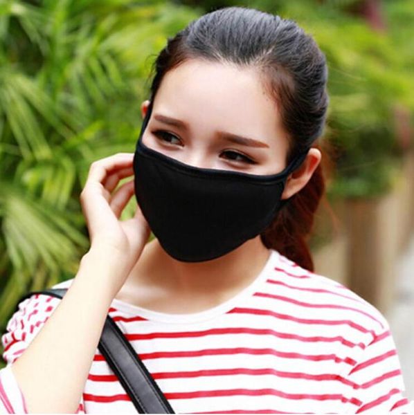 Miscela di cotone Antipolvere Viso bocca Ciclismo Maschera da indossare Moda Maschera nera per bocca per uomo donna