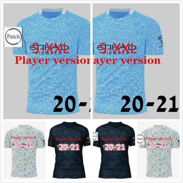 

player version 19 20 21 soccer jersey 2020 21 city jesus de bruyne kun aguero football shirt camiseta mendy walker silva man manchester, Black;yellow