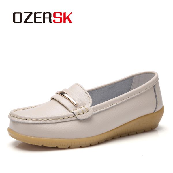 

ozersk brand spring summer loafers shoes casual platform flats soft comfortable for woman fashion working shoes, Black