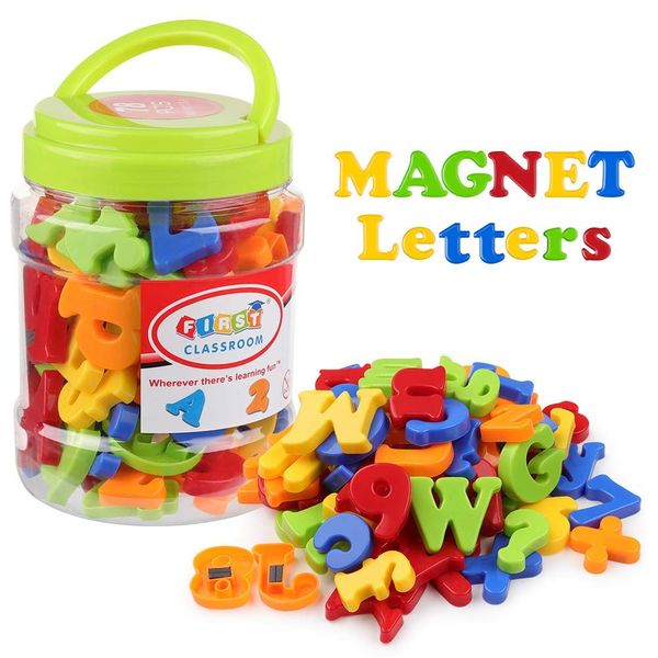 78 pezzi lettere magnetiche numeri alfabeto magneti da frigorifero set di giocattoli educativi in plastica colorati apprendimento prescolare conteggio ortografico