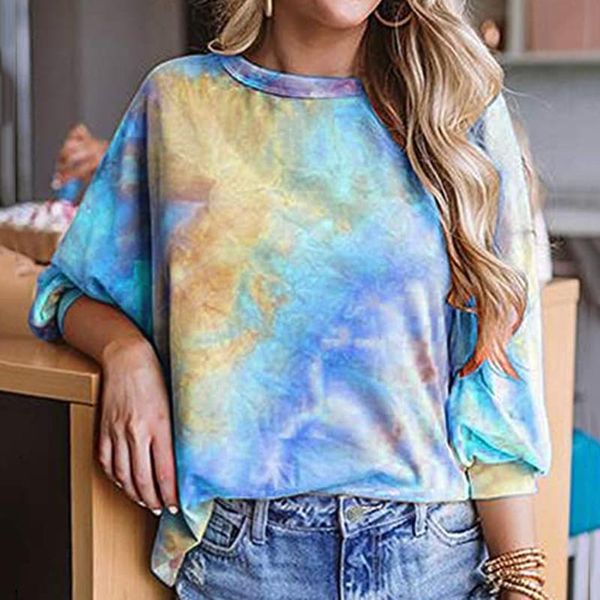 

tie dye women sweatshirts plus size printing hoodies oversized long sleeve sweatshirt casual 2020 o neck harajuku hoodies @a23, Black