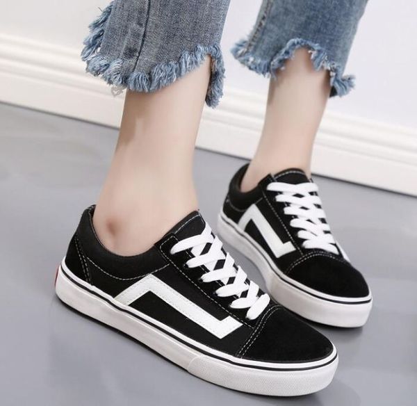 

new fashion old skool men and women canvas shoes lace-up casual sports shoes flats walking shoe sneakers 999, Black