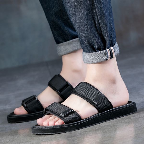 

2019 новых мужских тапочки сандалии аудиовходов берега мужской модный флип-флоп сандалии шлепанцы для молодежи на улице