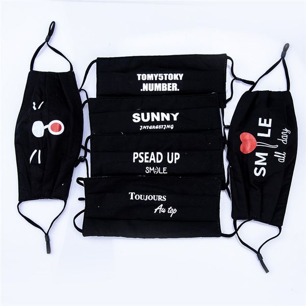 

party anime washable cotton face mask adults black cloth 4-layer anti pm2.5 pollution windproof mouth cover masks