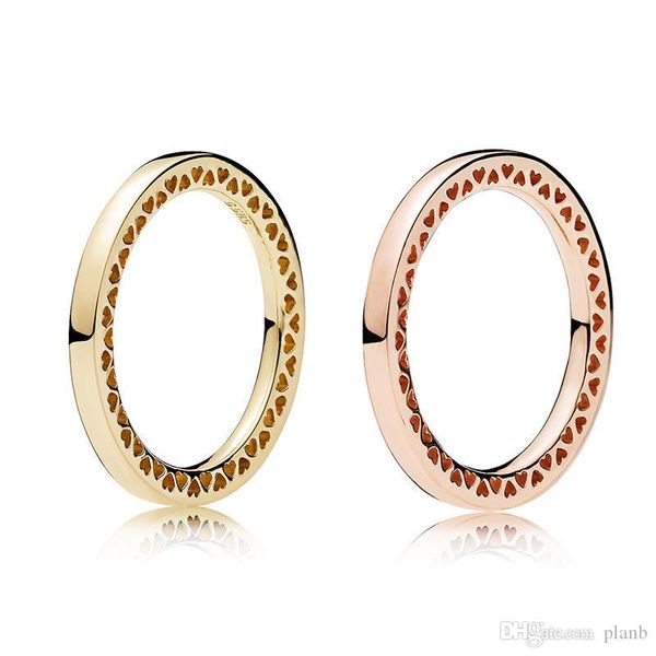 

925 sterling silver radiant hearts rose gold ring original box for pandora jewelry gold ring for women gift