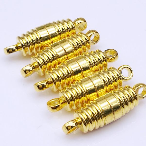 5PCS / lot ouro Magnetic Fecho Ganchos Fechaduras de joalharia End Caps colar pulseiras Fecho Conectores para ewelry Feito à Mão Conectado