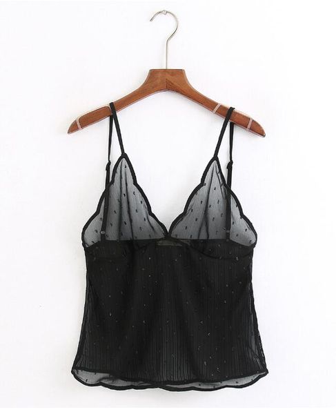 

chiffon lingerie underwear camis tank vest, Black;white