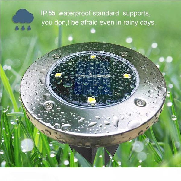 

LED Solar Powered Ground Lights Outdoor 4 LED Solar Path Lights Garden Landscape Lighting for Yard Driveway Lawn Pathway