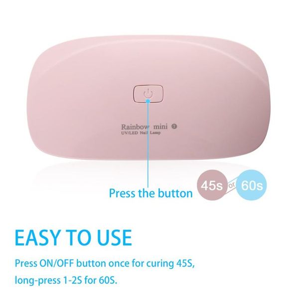 

foldable 6w mini uv led nail lamp nail gel polish dryer led uv gel curing lamp 45s/60s timer for fingernail & toenail
