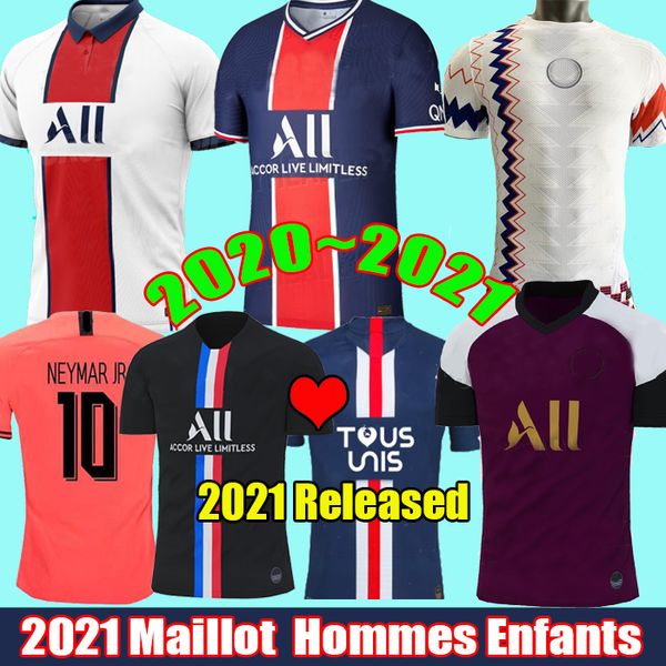 

2021 maillots de football kits 20 21 psg soccer jersey 2020 mbappe icardi marquinhos 4th shirt men kids set maillot de foot hommes enfants, Black;yellow