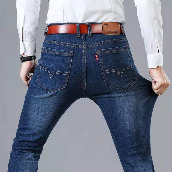 

2020 new arrival jeans men fashion elasticity men's jeans comfortable slim male cotton pants, Blue