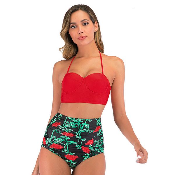 

high waist swimwear women stroj kapielowy tankini swimsuit plus size biquinis maillot de bain femme push up bathing suit, White;black