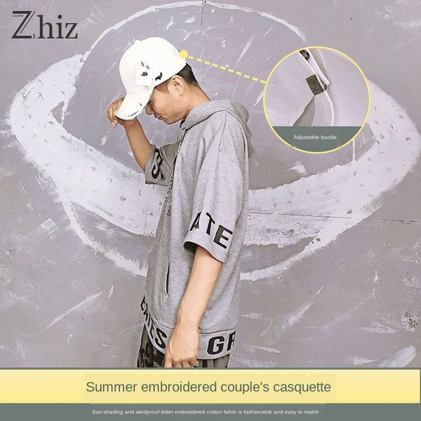 

new sunscreen baseball style couples with the same style sun protection cap letter embroidery printing baseball cap fashion, Blue;gray