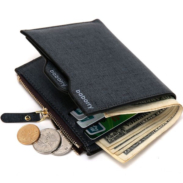 

2019 fashion men wallets bifold wallet id card holder coin purse pockets clutch with zipper men wallet with coin bag gift, Red;black