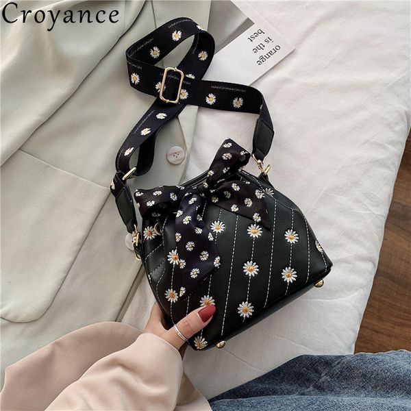 

croyance мода женщины сумка daisy decor crossbody сумка малого ковш tote дама pu сумка сумка bowknot кошелек